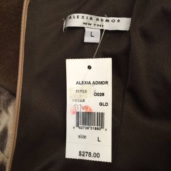 ALEXIA ADMOR New! Golden Cocktail Dress - Picture 5 of 8